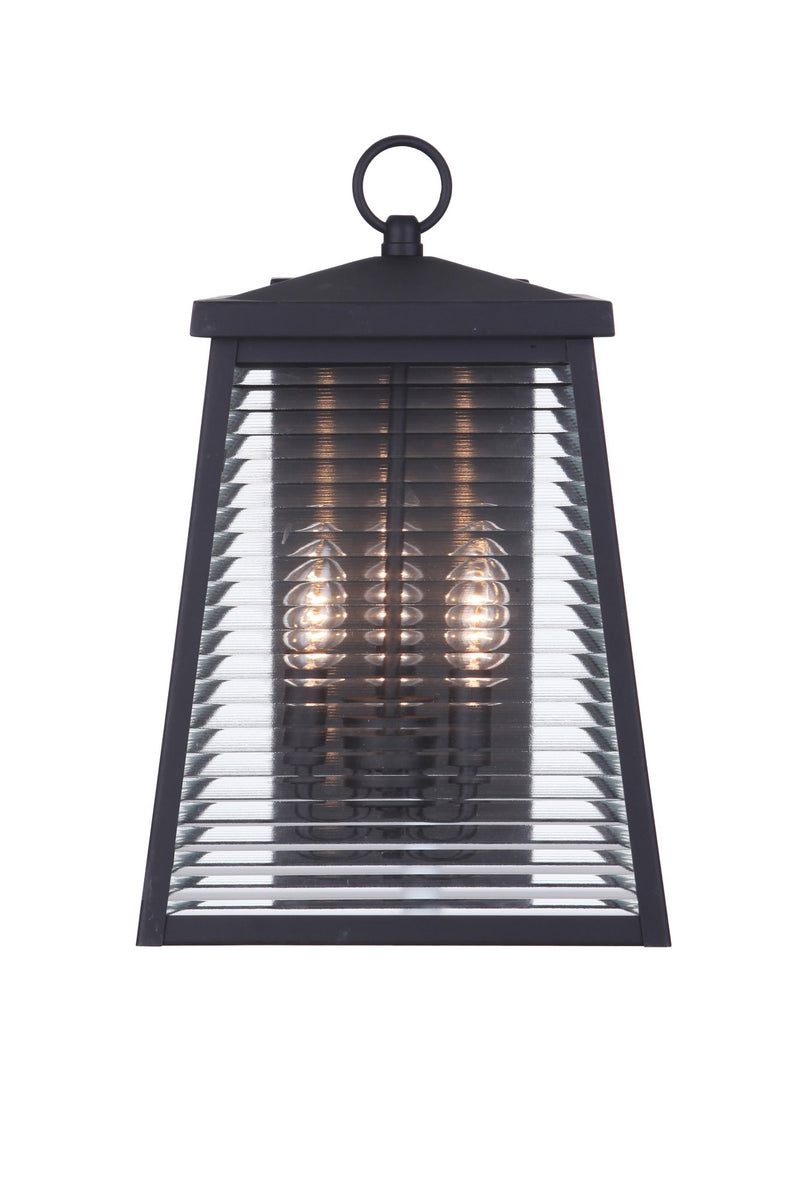Armstrong 3 Light 8.25" Medium Outdoor Wall Lantern in Midnight