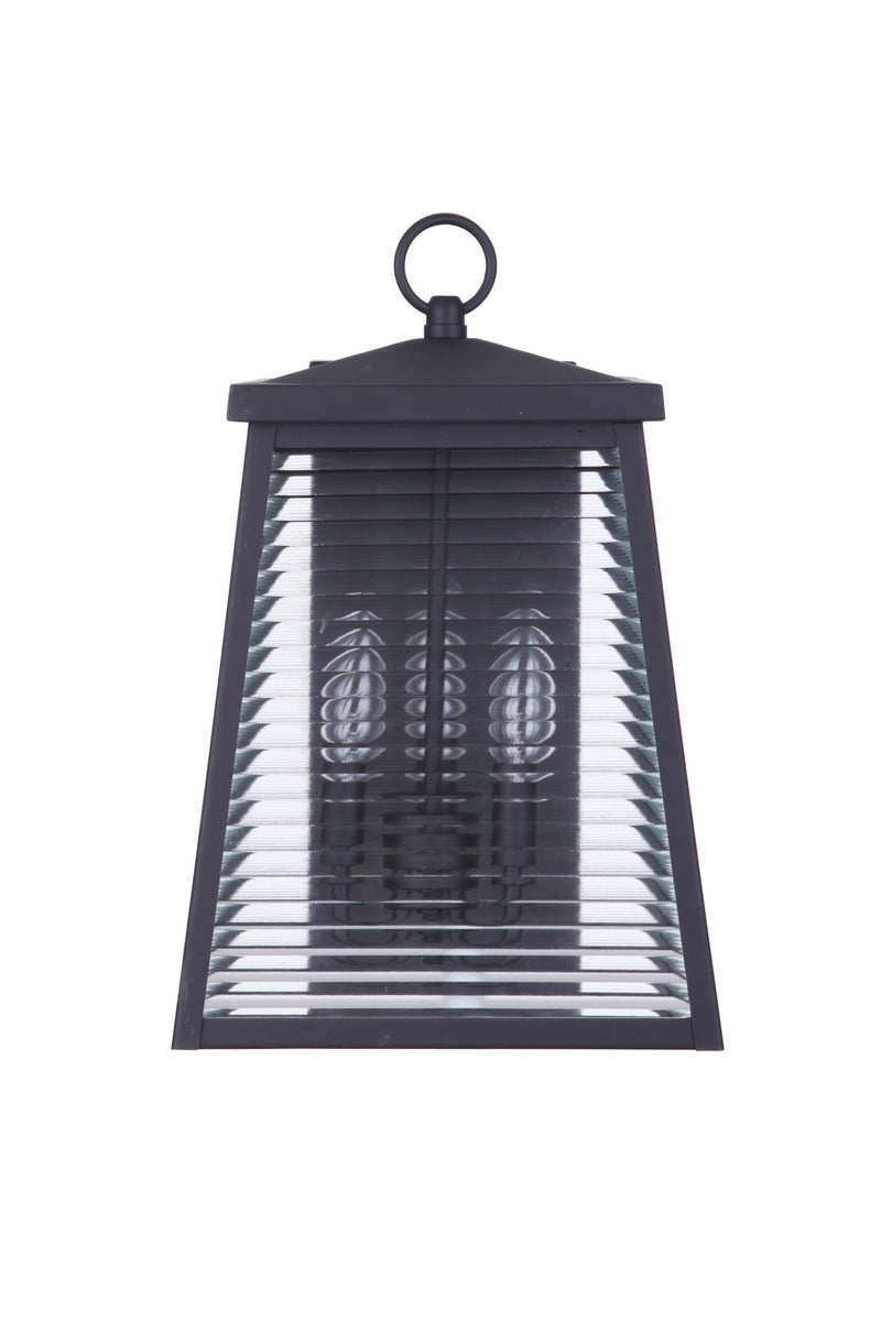 Armstrong 3 Light 8.25" Medium Outdoor Wall Lantern in Midnight