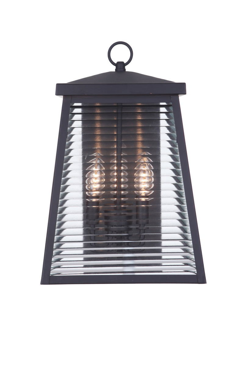 Armstrong 3 Light 10" Large Outdoor Wall Lantern in Midnight