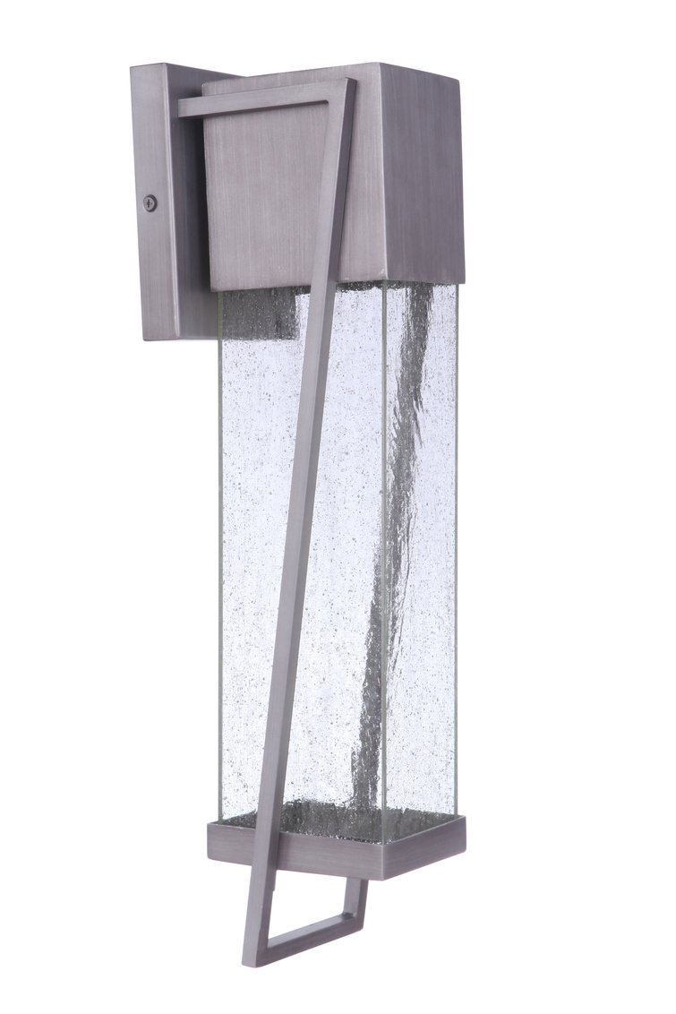 Bryce 1 Light 5" Large Outdoor LED Wall Lantern in Brushed Titanium