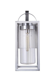 Neo 1 Light 7.88" Large Outdoor Wall Lantern in Satin Aluminum