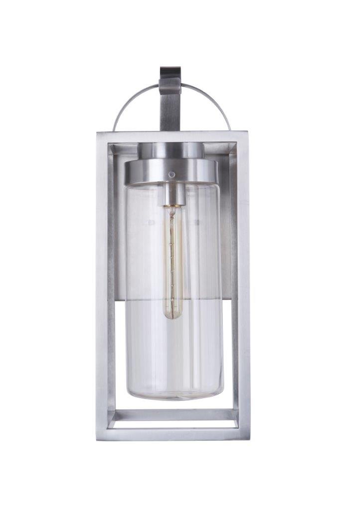 Neo 1 Light 7.88" Large Outdoor Wall Lantern in Satin Aluminum