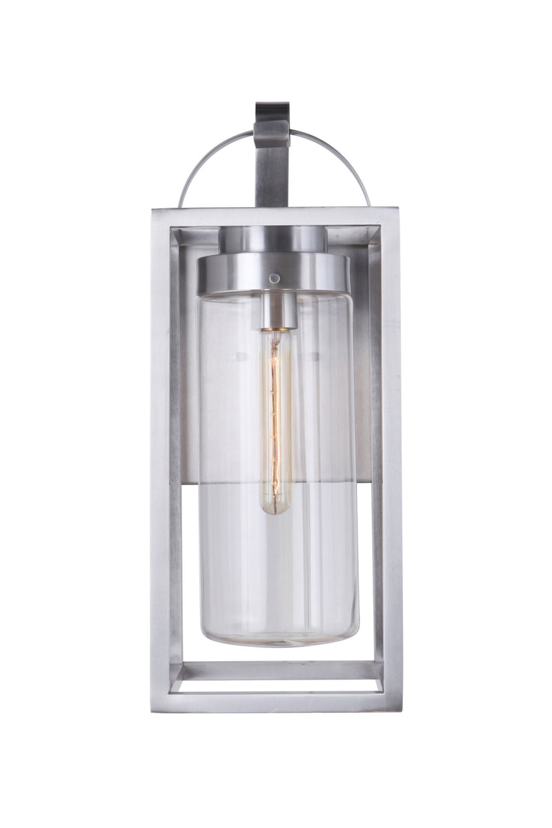 Neo 1 Light 7.88" Large Outdoor Wall Lantern in Satin Aluminum