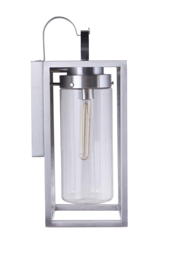 Neo 1 Light 7.88" Large Outdoor Wall Lantern in Satin Aluminum