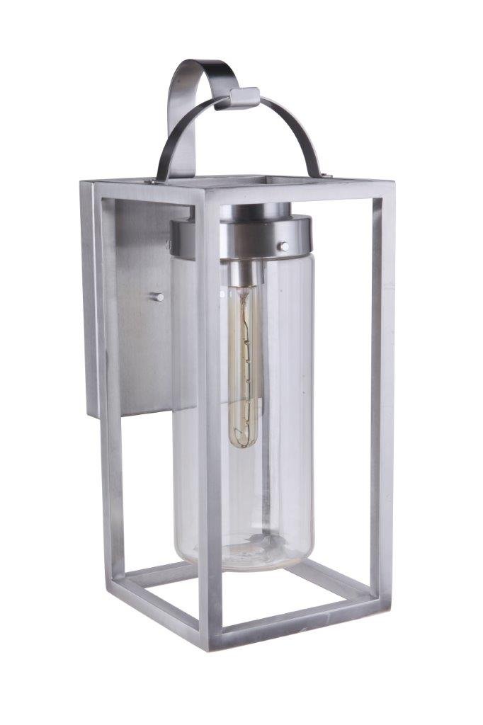 Neo 1 Light 7.88" Large Outdoor Wall Lantern in Satin Aluminum