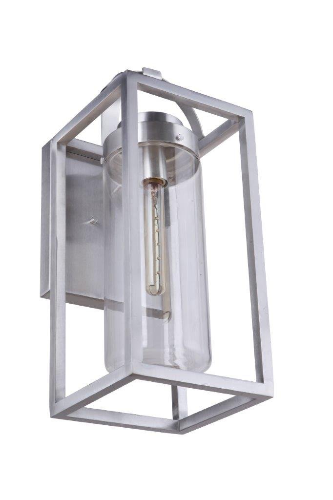 Neo 1 Light 7.88" Large Outdoor Wall Lantern in Satin Aluminum