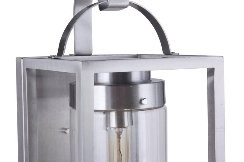 Neo 1 Light 7.88" Large Outdoor Wall Lantern in Satin Aluminum