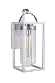 Neo 1 Light 7.88" Large Outdoor Wall Lantern in Satin Aluminum