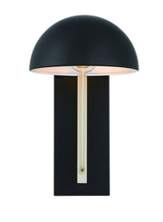 Kahn 1 Light 8.5" Small Outdoor Wall Lantern in Midnight/Satin Aluminum