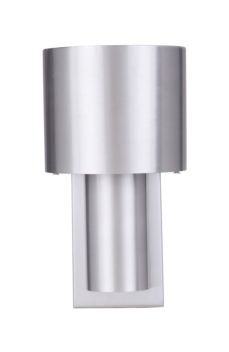 Midtown 1 Light 5.88" Small Outdoor 2 Tiered LED Wall Mount in Satin Aluminum