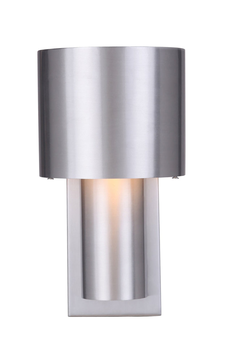 Midtown 1 Light 5.88" Small Outdoor 2 Tiered LED Wall Mount in Satin Aluminum