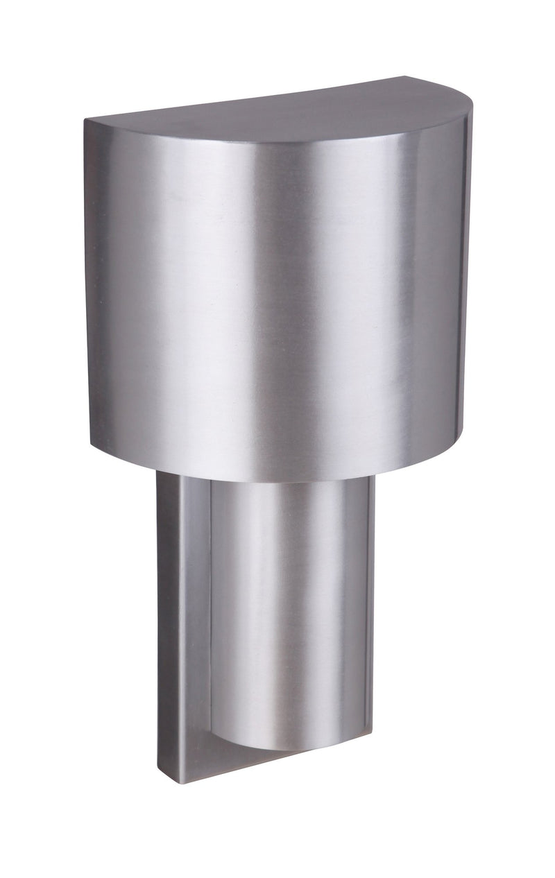 Midtown 1 Light 5.88" Small Outdoor 2 Tiered LED Wall Mount in Satin Aluminum