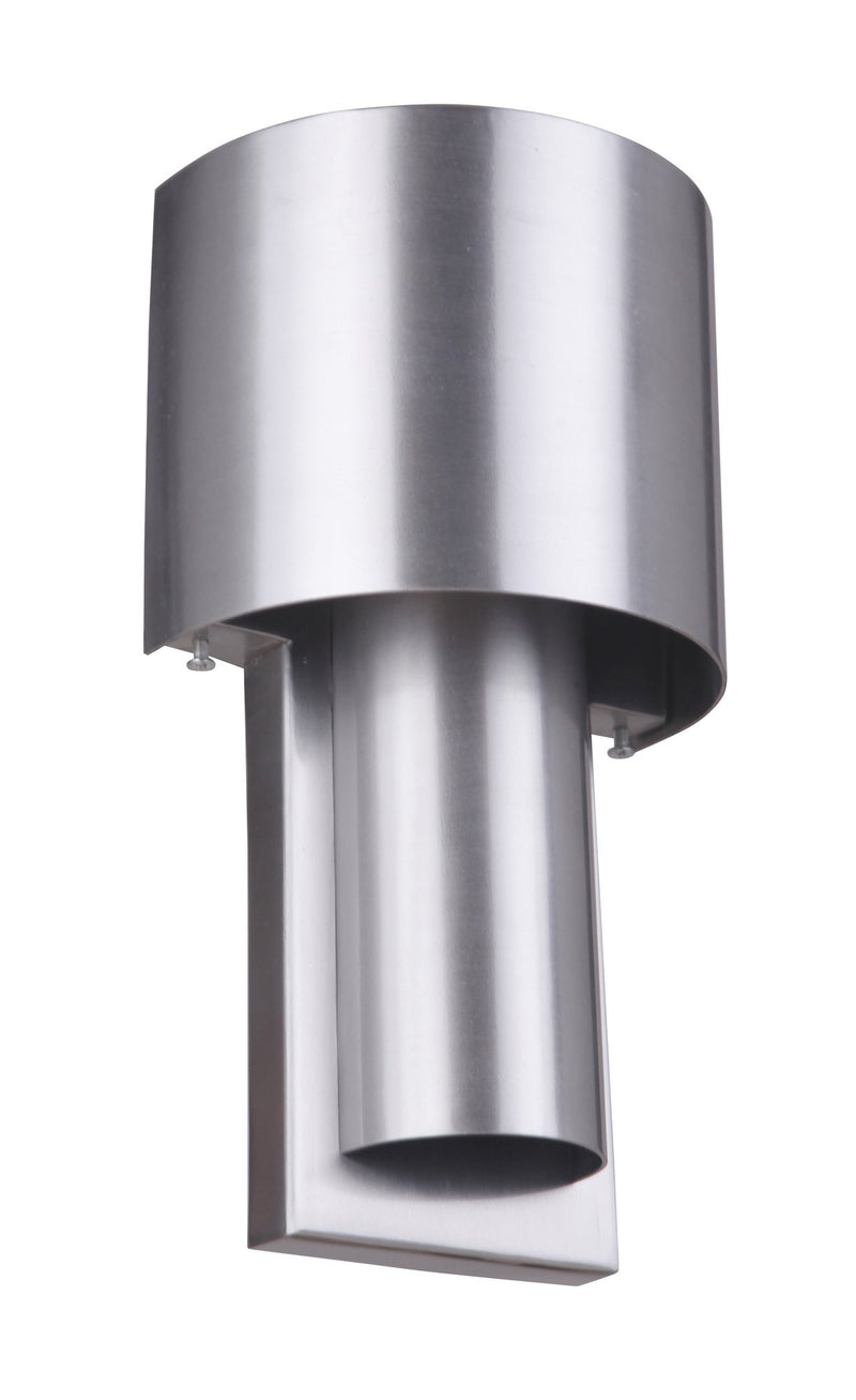 Midtown 1 Light 5.88" Small Outdoor 2 Tiered LED Wall Mount in Satin Aluminum