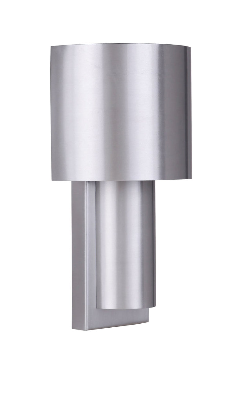 Midtown 1 Light 5.88" Small Outdoor 2 Tiered LED Wall Mount in Satin Aluminum