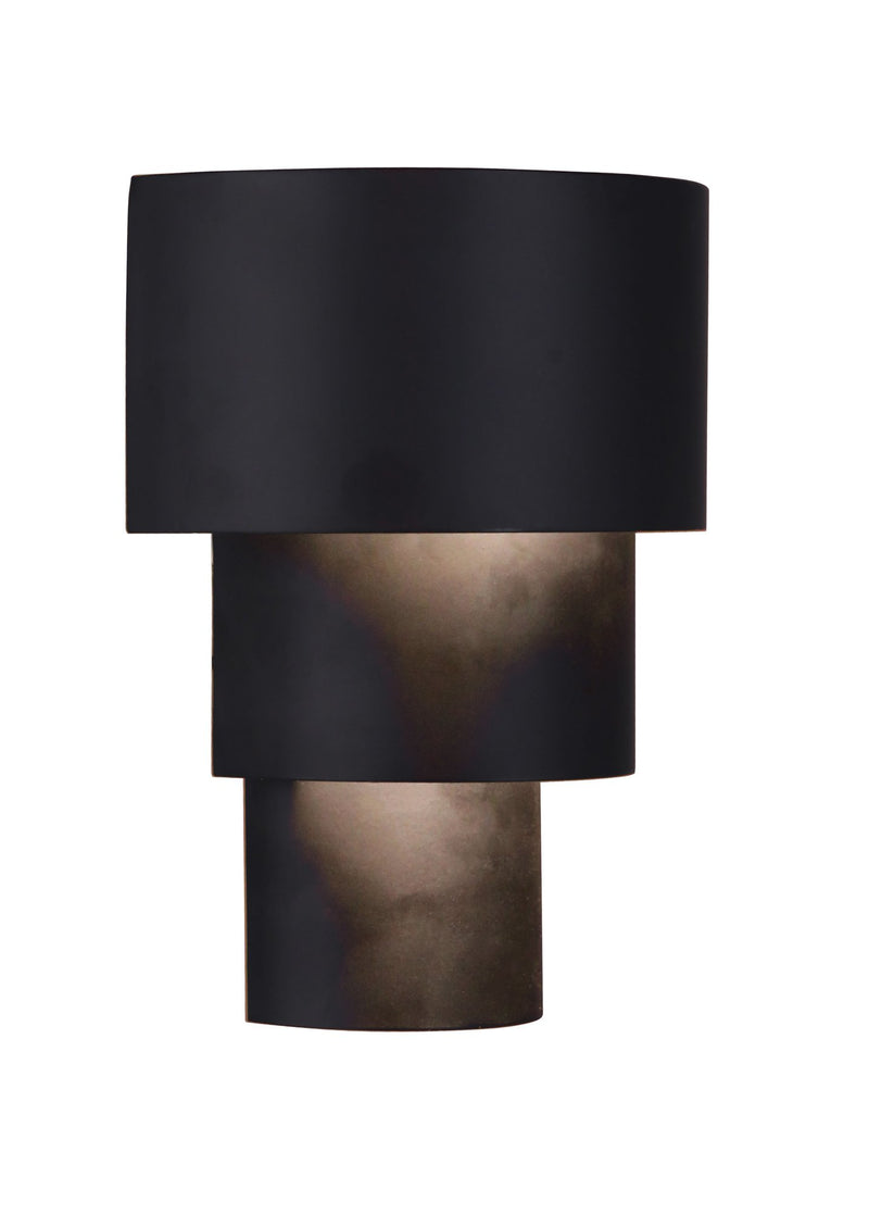 Midtown 1 Light 8.5" Large Outdoor 3 Tiered LED Wall Mount in Midnight