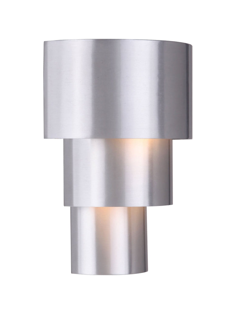 Midtown 1 Light 8.5" Large Outdoor 3 Tiered LED Wall Mount in Satin Aluminum