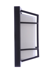 Outdoor Small Rectangular Bulkhead in Textured Black
