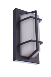 Outdoor Small Rectangular Bulkhead in Textured Black