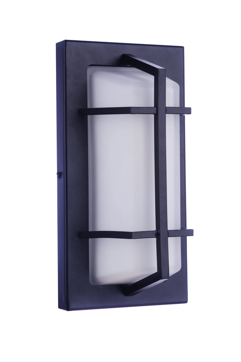 Outdoor Small Rectangular Bulkhead in Textured Black