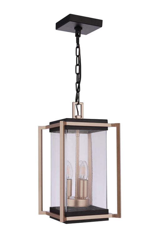 Metalwork 3 Light 9" Outdoor Pendant in Midnight / Satin Brass