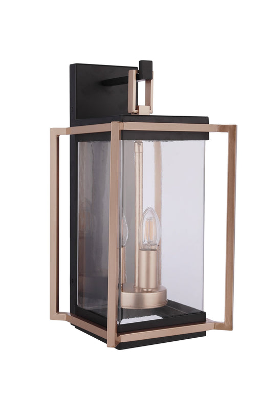 Metalwork 3 Light 9" Outdoor Wall Lantern in Midnight / Satin Brass