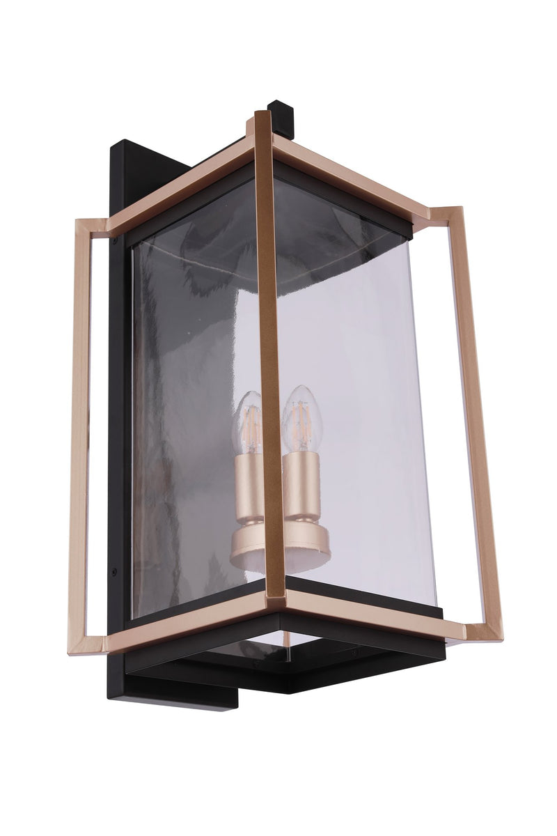 Metalwork 4 Light 13" Extra Large Outdoor Wall Lantern in Midnight / Satin Brass