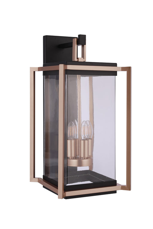 Metalwork 4 Light 13" Extra Large Outdoor Wall Lantern in Midnight / Satin Brass