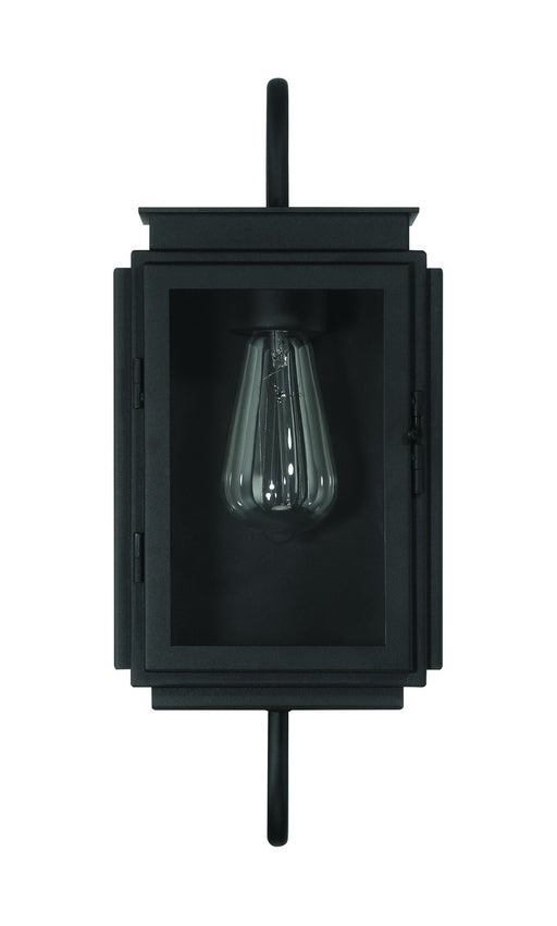 Irving 1 Light 7" Outdoor Wall Lantern in Textured Black