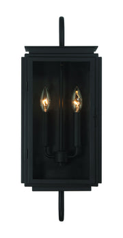 Irving 2 Light 9" Outdoor Wall Lantern in Textured Black