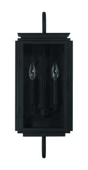 Irving 2 Light 9" Outdoor Wall Lantern in Textured Black