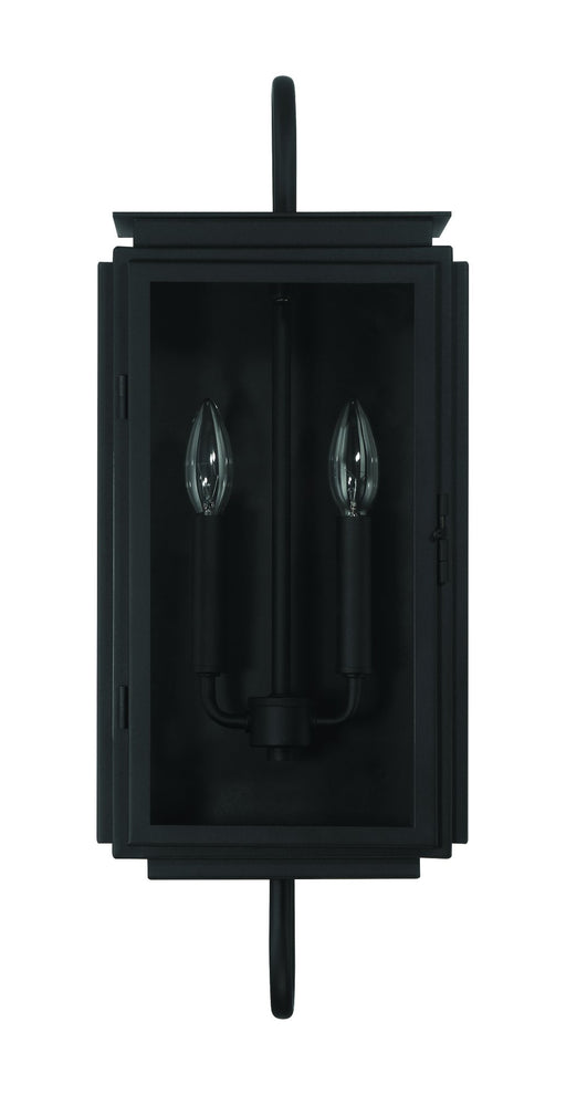 Irving 2 Light 9" Outdoor Wall Lantern in Textured Black