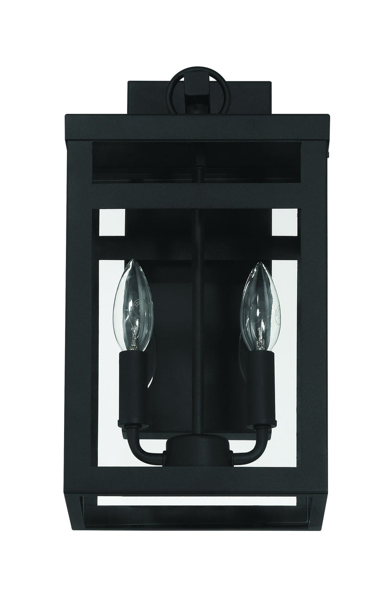 O'Neal 15" 2 Light Outdoor Wall Lantern in Textured Black