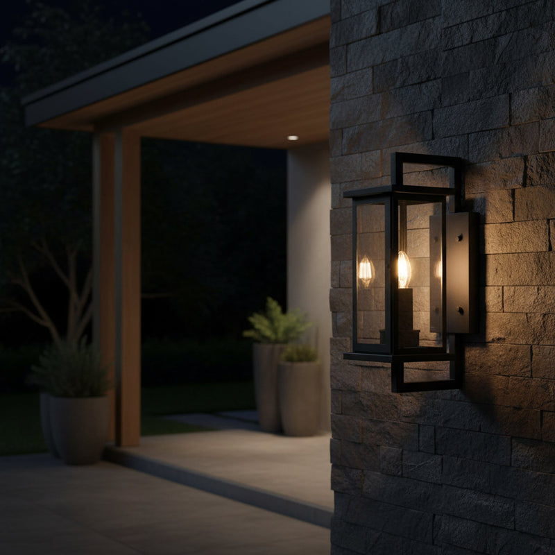 Jordan 2 Light 6.5" Outdoor Wall Lantern in Textured Black