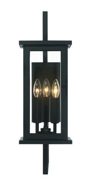Jordan 3 Light 8" Outdoor Wall Lantern in Textured Black
