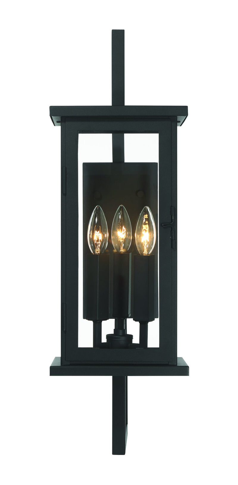 Jordan 3 Light 8" Outdoor Wall Lantern in Textured Black