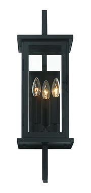 Jordan 3 Light 8" Outdoor Wall Lantern in Textured Black