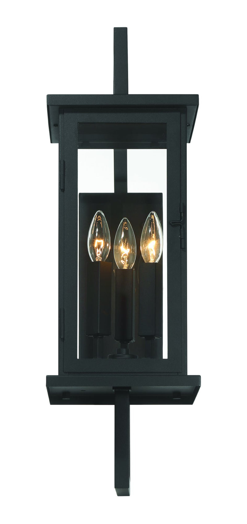 Jordan 3 Light 8" Outdoor Wall Lantern in Textured Black