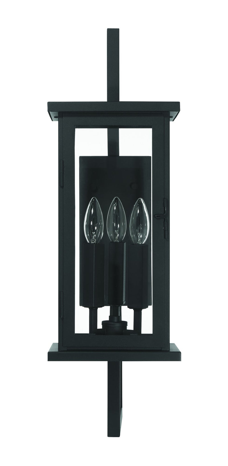 Jordan 3 Light 8" Outdoor Wall Lantern in Textured Black
