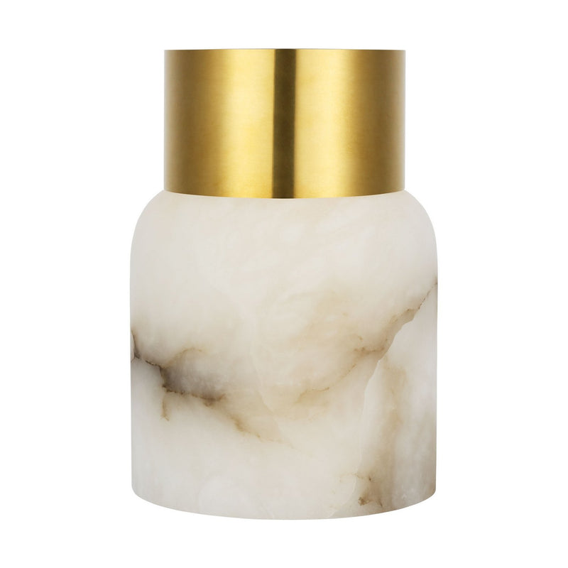Caspe Alabaster 7 Rechargeable Table Lamp in Hand Rubbed Antique Brass