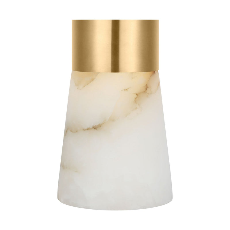 Caspe Alabaster 8 Rechargeable Table Lamp in Hand Rubbed Antique Brass
