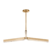Linea 42 Chandelier in Hand Rubbed Antique Brass
