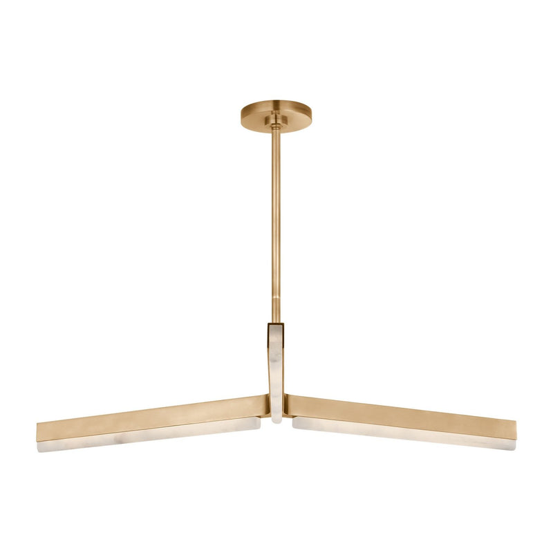 Linea 42 Chandelier in Hand Rubbed Antique Brass