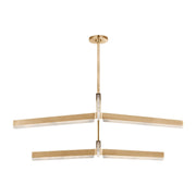 Linea 56 Two-Tier Chandelier in Hand Rubbed Antique Brass
