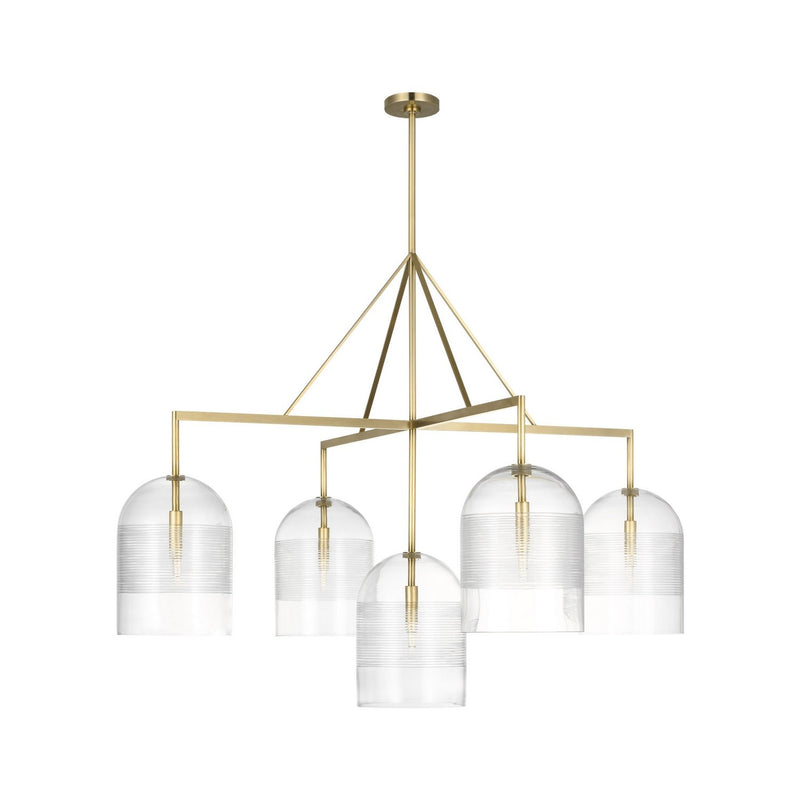 Leano 52 Chandelier in Hand-Rubbed Antique Brass