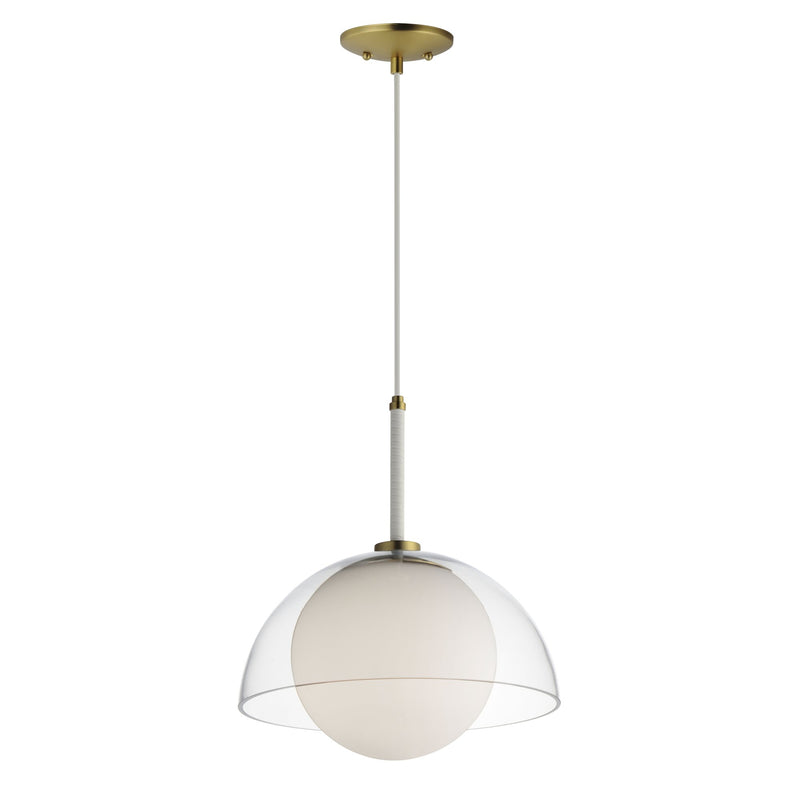 Chapeau 1-Light Pendant in Satin Brass