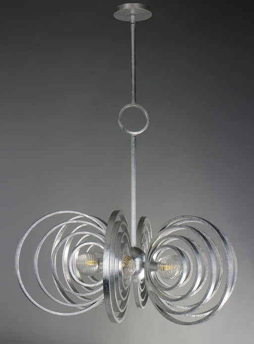 Frequency 6-Light Pendant in Silver Leaf