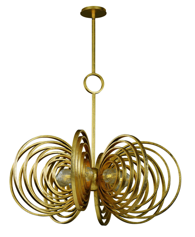 Frequency 8-Light Pendant in Gold Leaf