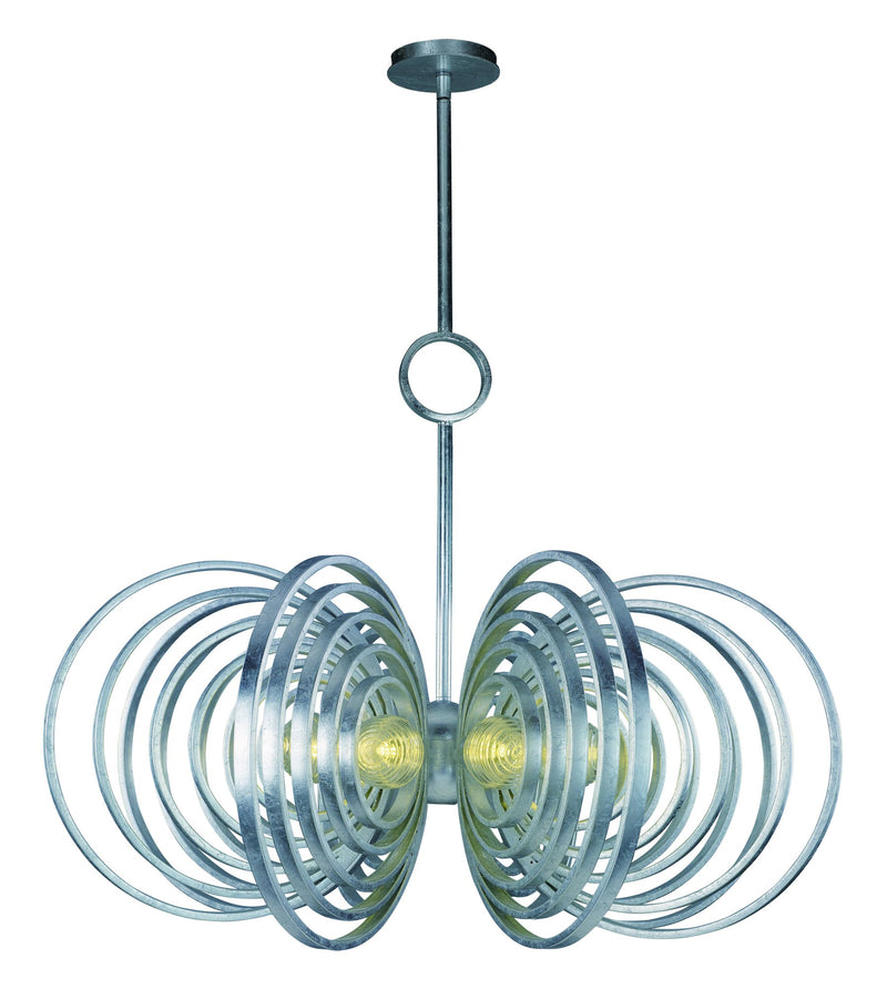 Frequency 8-Light Pendant in Silver Leaf