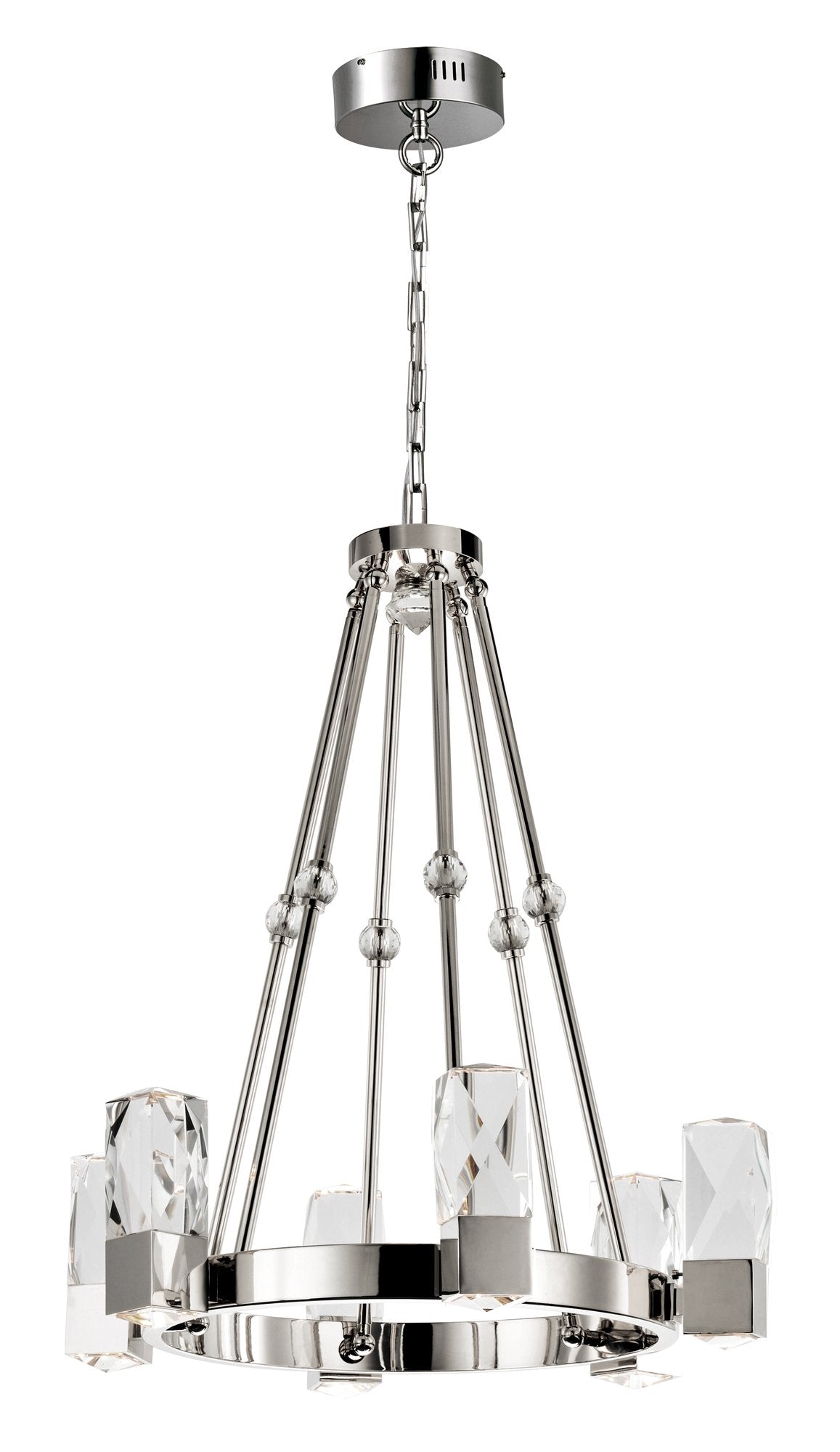 Empire 6-Light LED Chandelier in Polished Nickel