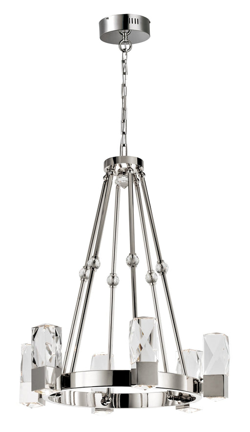 Empire 6-Light LED Chandelier in Polished Nickel